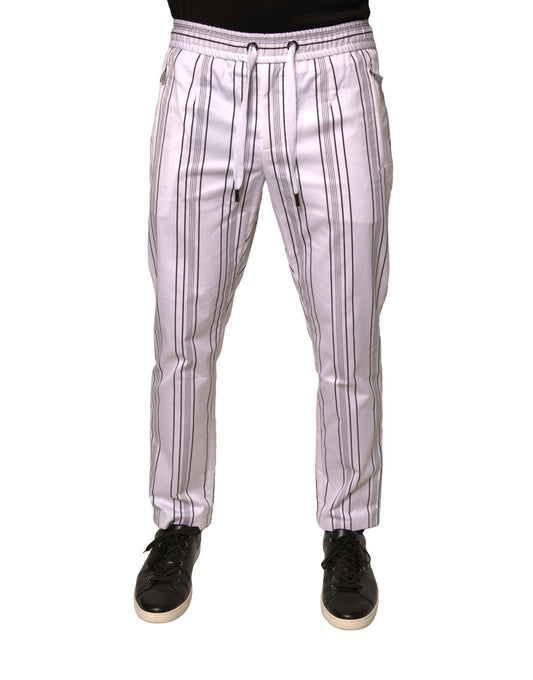 Dolce &amp; Gabbana Pantaloni skinny in cotone a righe bianche