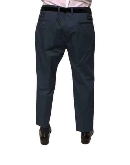 Pantaloni da uomo aderenti in cotone blu Dolce &amp; Gabbana