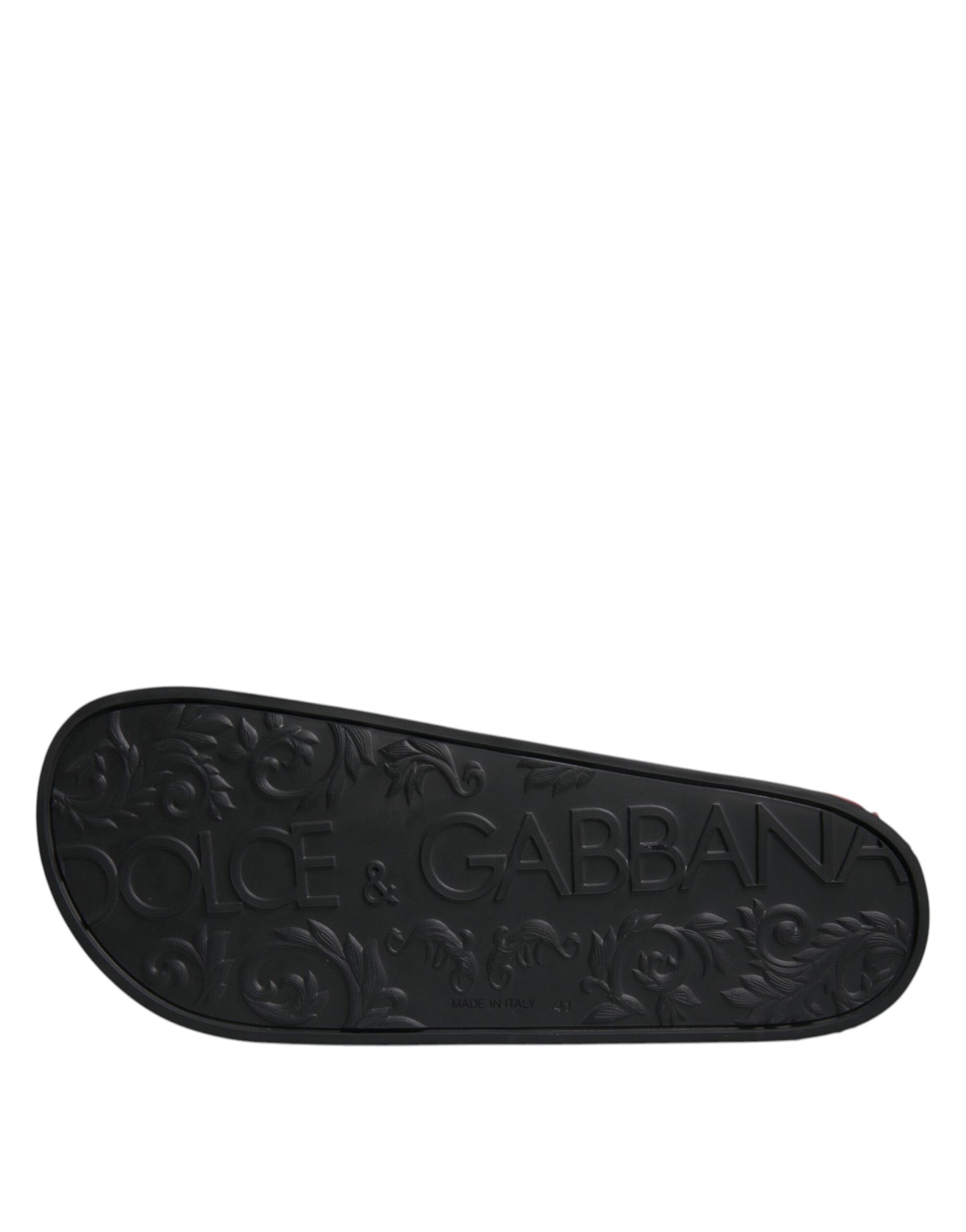 Sandali in pelle nera Dolce &amp; Gabbana Scarpe da spiaggia