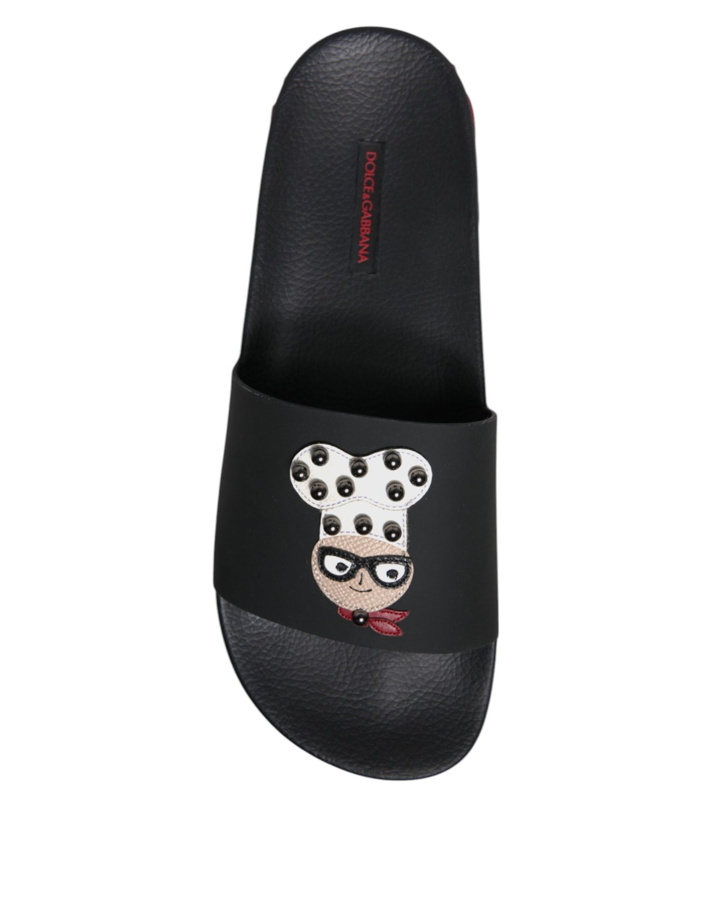 Sandali in pelle nera Dolce &amp; Gabbana Scarpe da spiaggia