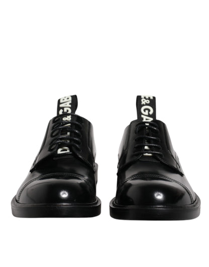 Scarpe eleganti da sera stringate in pelle verniciata nera Dolce &amp; Gabbana