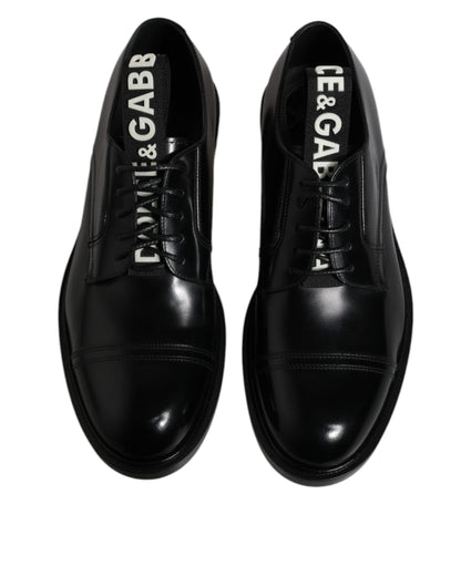 Scarpe eleganti da sera stringate in pelle verniciata nera Dolce &amp; Gabbana