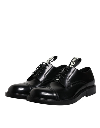 Scarpe eleganti da sera stringate in pelle verniciata nera Dolce &amp; Gabbana