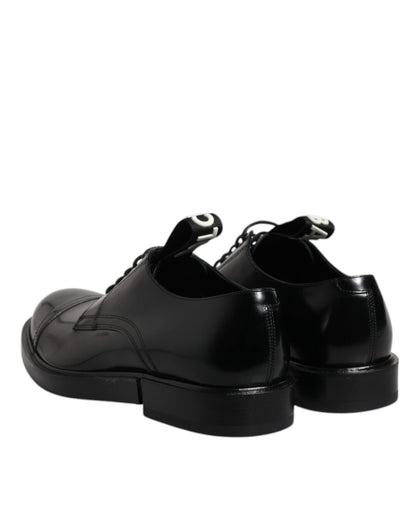 Scarpe eleganti da sera stringate in pelle verniciata nera Dolce &amp; Gabbana