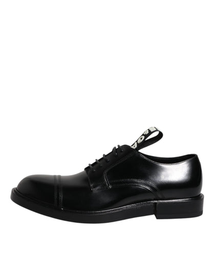 Scarpe eleganti da sera stringate in pelle verniciata nera Dolce &amp; Gabbana