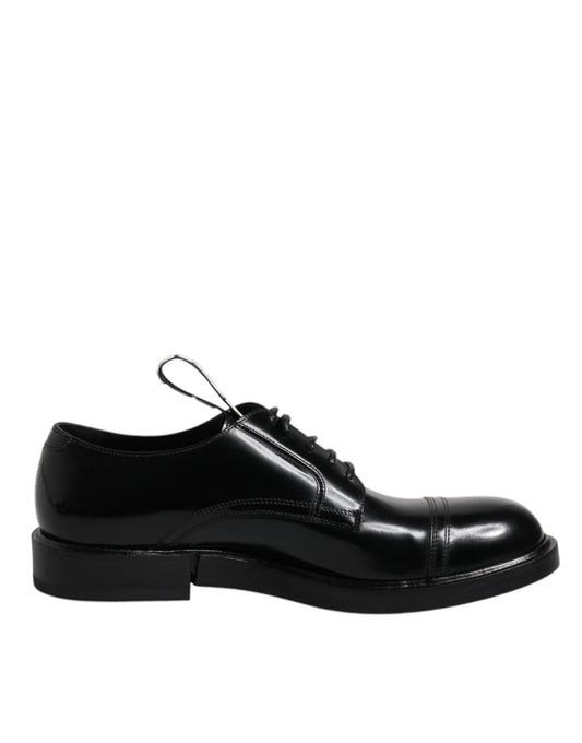 Scarpe eleganti da sera stringate in pelle verniciata nera Dolce &amp; Gabbana