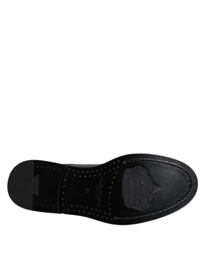 Scarpe eleganti da sera stringate in pelle verniciata nera Dolce &amp; Gabbana