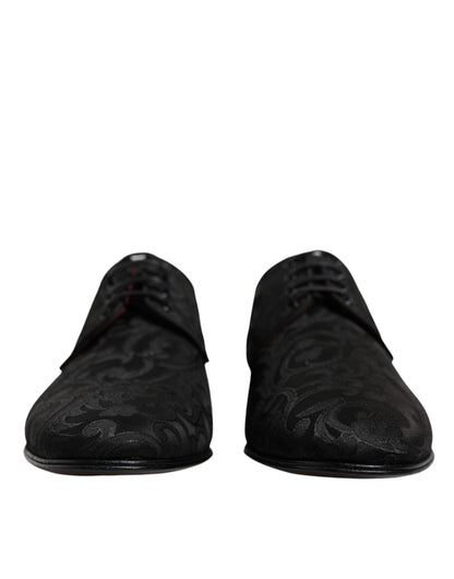 Dolce &amp; Gabbana Scarpe Derby con lacci in jacquard nero