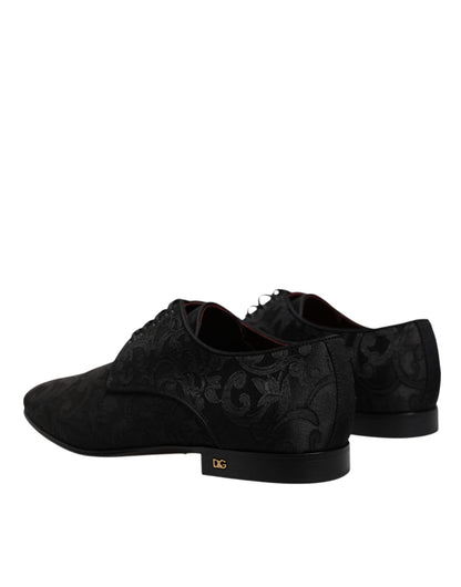 Dolce &amp; Gabbana Scarpe Derby con lacci in jacquard nero
