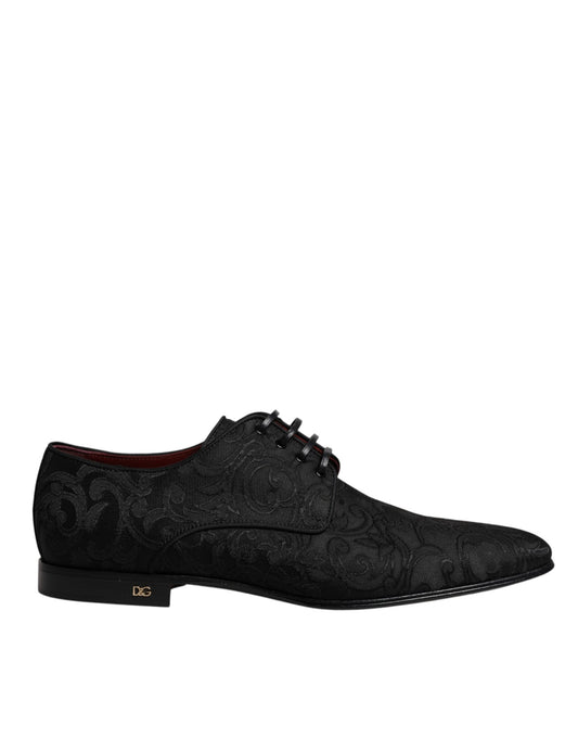 Dolce &amp; Gabbana Scarpe Derby con lacci in jacquard nero