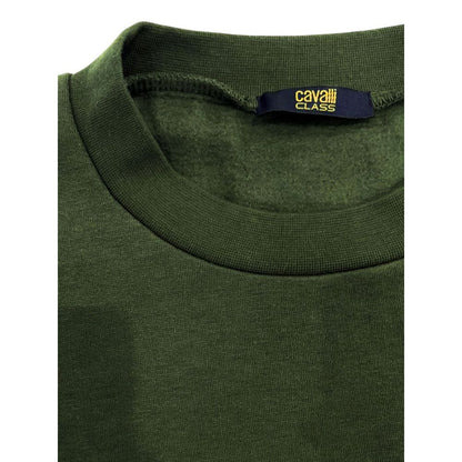 Cavalli Class Green Cotton Men Sweater