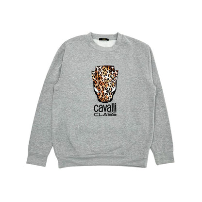Felpa con cappuccio da donna in poliestere grigio Cavalli Class