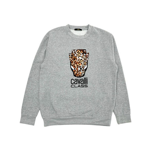 Felpa con cappuccio da donna in poliestere grigio Cavalli Class