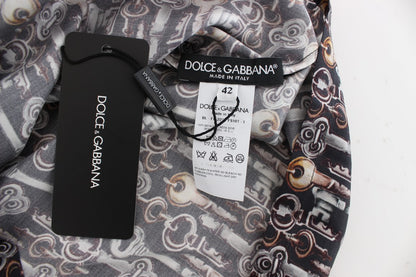 Dolce &amp; Gabbana Blusa Incantata Sicilia in Seta con Stampa Chiavi