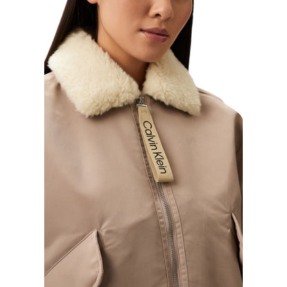 Calvin Klein Jeans Beige Poliestere Giacche e Cappotti