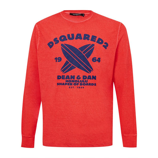 T-shirt in cotone rosso Dsquared²