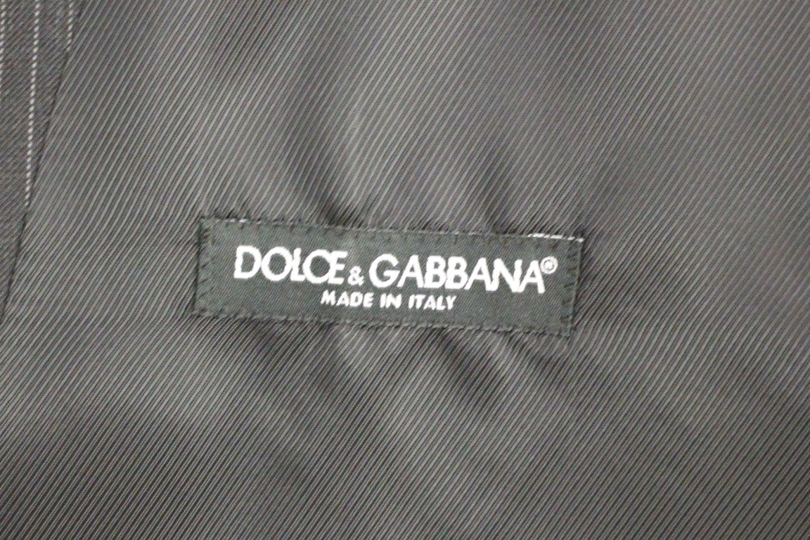 Dolce &amp; Gabbana Элегантное серое платье-жилет в полоску