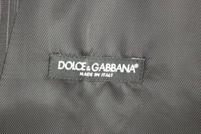 Dolce &amp; Gabbana Элегантное серое платье-жилет в полоску