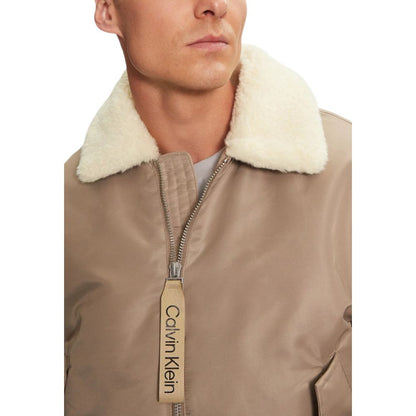 Calvin Klein Jeans Beige Recycled Polyamide Jacket