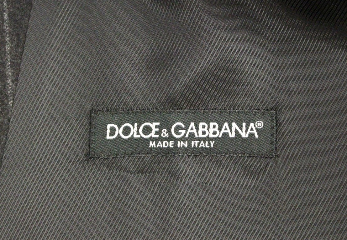 Dolce &amp; Gabbana Gilet elegante in lana a righe grigie