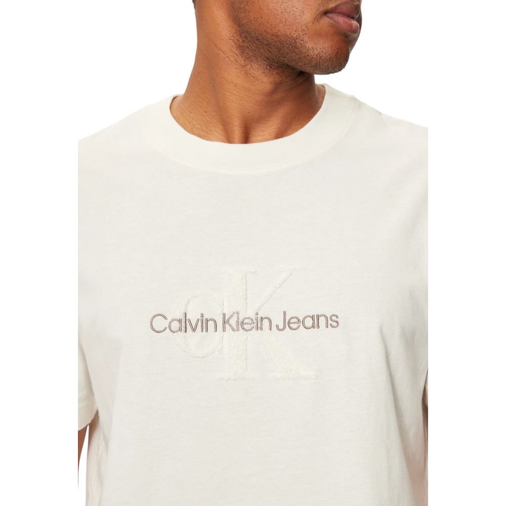 Calvin Klein Jeans Beige Cotton T-Shirt