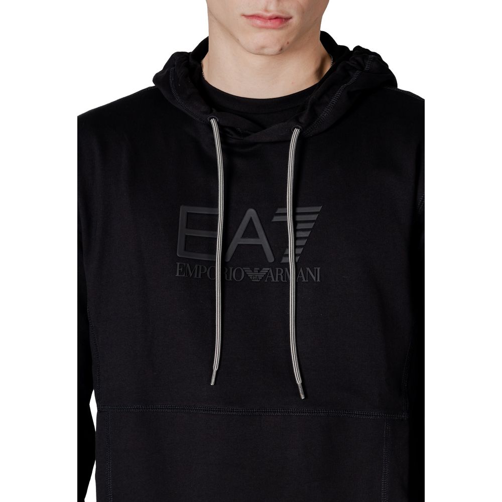 EA7 Emporio Armani Black Cotton Sweater