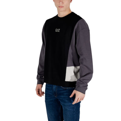EA7 Emporio Armani Black Cotton Sweatshirt