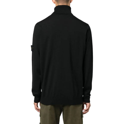 Stone Island Black Wool Men Sweater