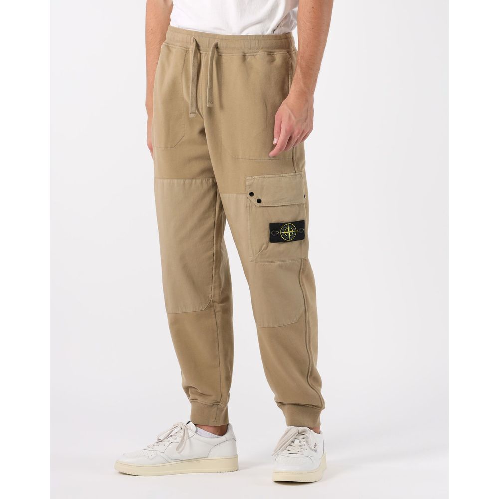 Stone Island Beige Cotone Uomo Cargo Pantalone
