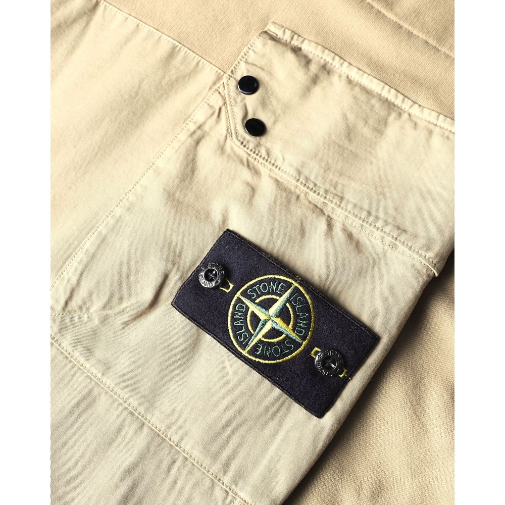 Stone Island Beige Cotone Uomo Cargo Pantalone