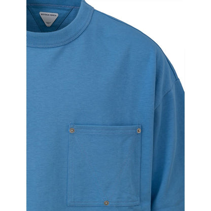 T-shirt in cotone azzurro Bottega Veneta