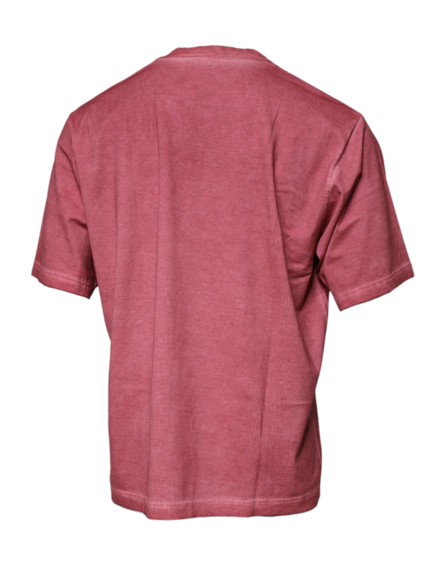 Dolce & Gabbana Pink Logo Print Cotton Crew Neck T-shirt