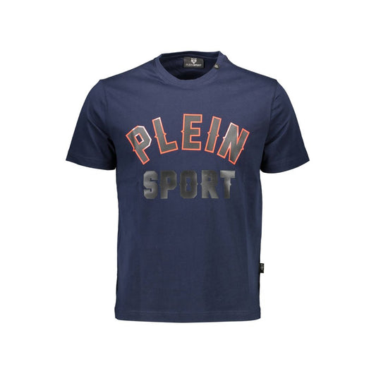 Maglietta Plein Sport Athletic blu girocollo con dettaglio logo