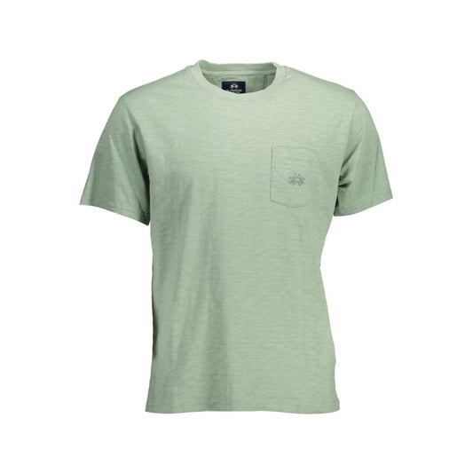 T-shirt verde ricamata La Martina Chic con tasca