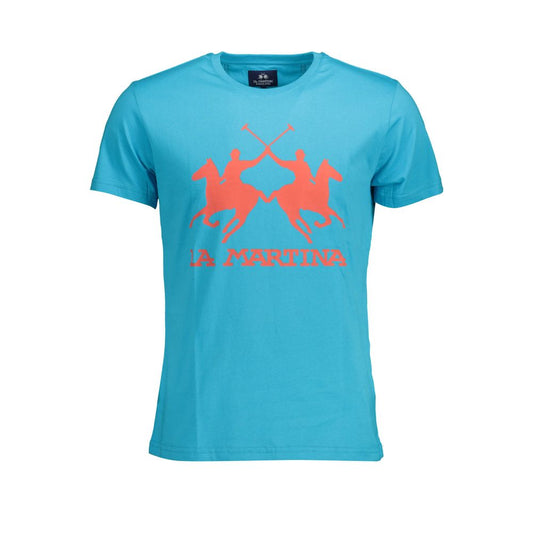 T-shirt classica in cotone girocollo La Martina in blu