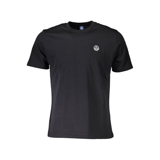 T-shirt elegante in cotone nero con applicazione del logo North Sails