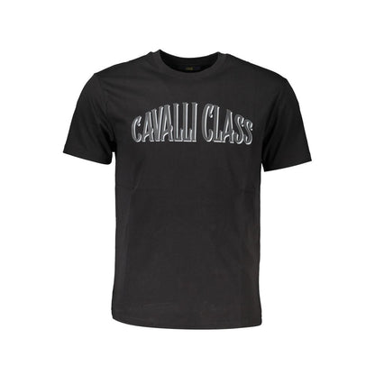 Cavalli Class Black Cotton Men T-Shirt