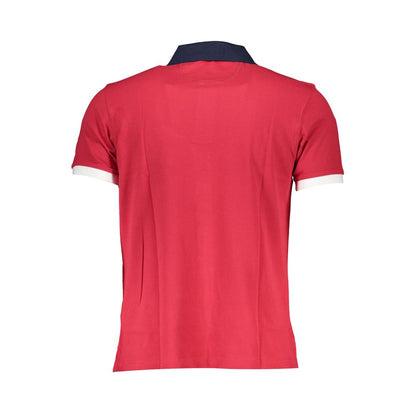 La Martina Red Cotton Men Polo