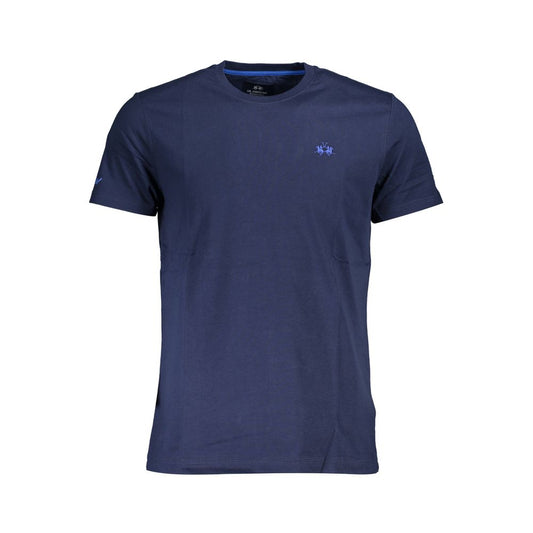 T-shirt con logo blu chic La Martina con decorazioni classiche