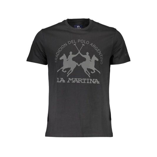 La Martina T-shirt da uomo in cotone nero