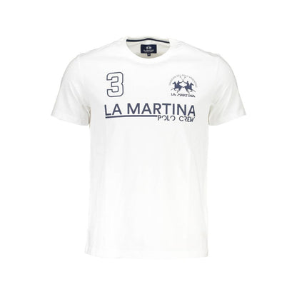 La Martina T-shirt da uomo in cotone bianco