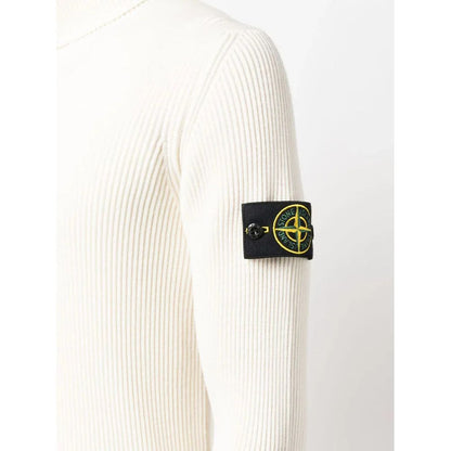 Stone Island White Wool Sweater