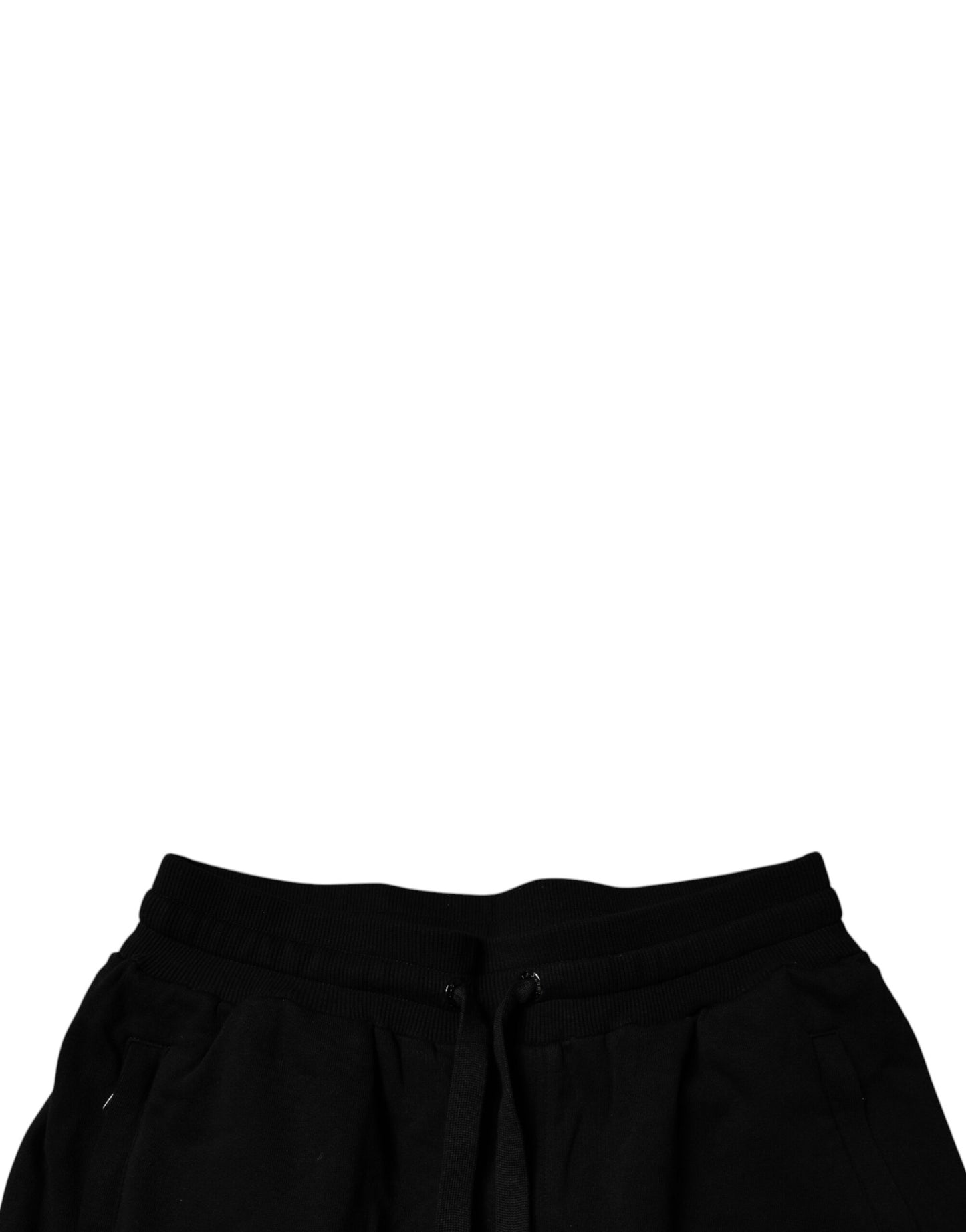 Dolce & Gabbana Black Cotton Mid Waist Jogger Sweatpants Pants