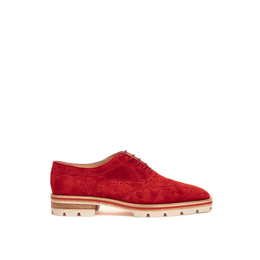 Scarpa bassa in pelle scamosciata rossa di Christian Louboutin