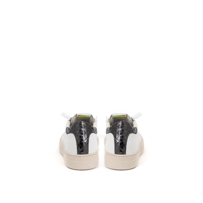 P448 Esalta il tuo stile di sneaker con le scarpe da ginnastica in pelle italiana completamente bianche