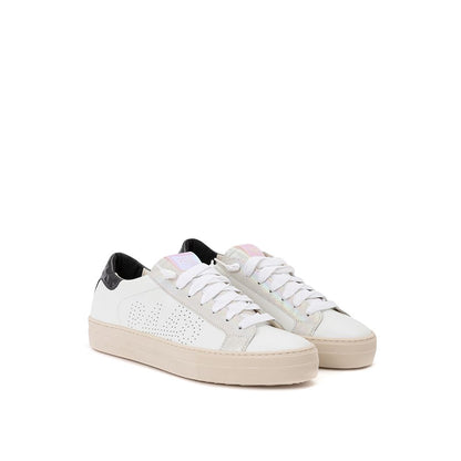 P448 Esalta il tuo stile di sneaker con le scarpe da ginnastica in pelle italiana completamente bianche