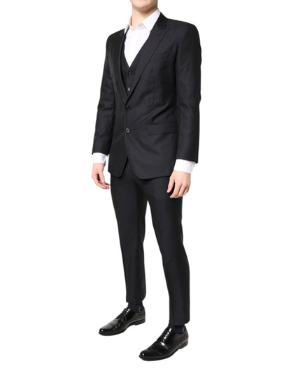 Dolce & Gabbana Blue MARTINI Wool Formal 3 Piece Suit