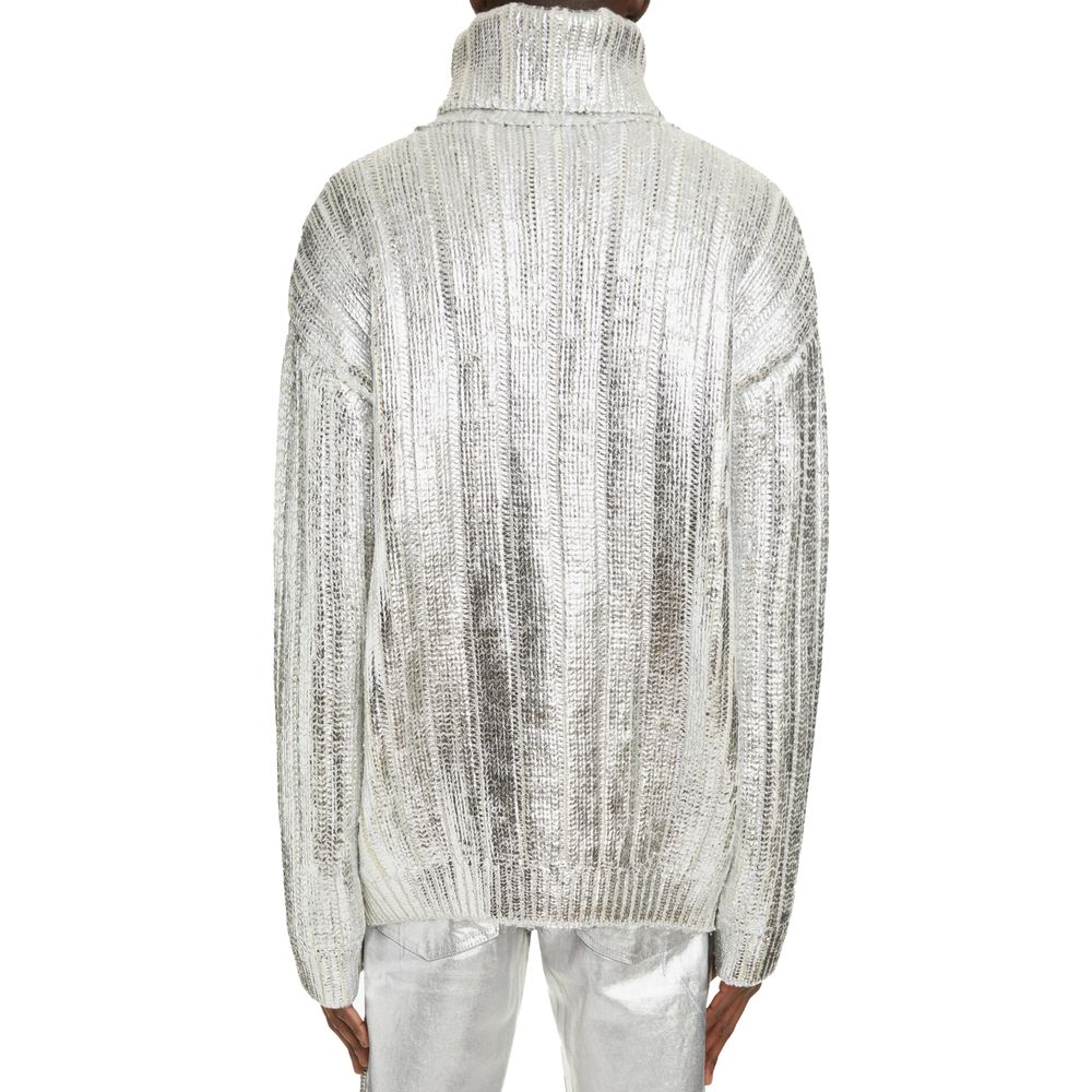 Balmain Brown Wool Men Turtleneck Sweater