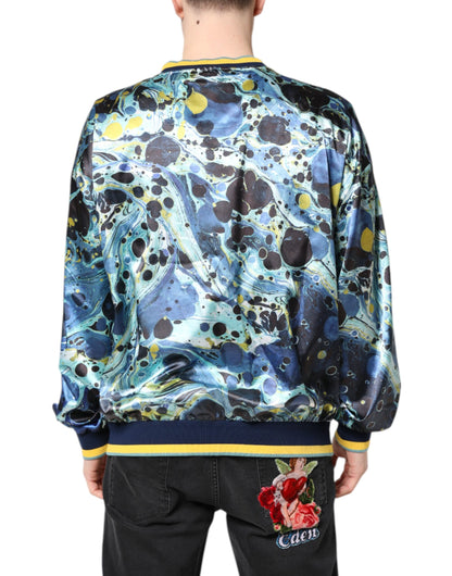 Dolce & Gabbana Multicolor Marble Print Men Pullover Sweater
