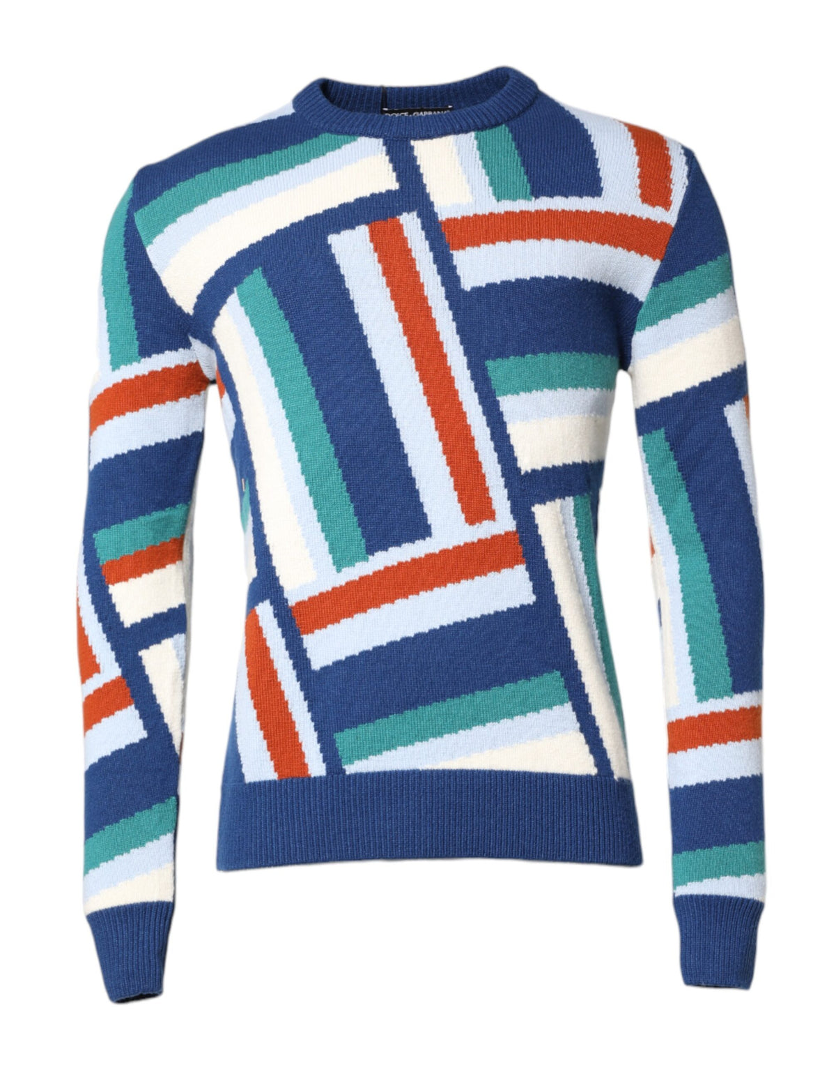 Dolce & Gabbana Multicolor Cashmere Knit Pullover Sweater